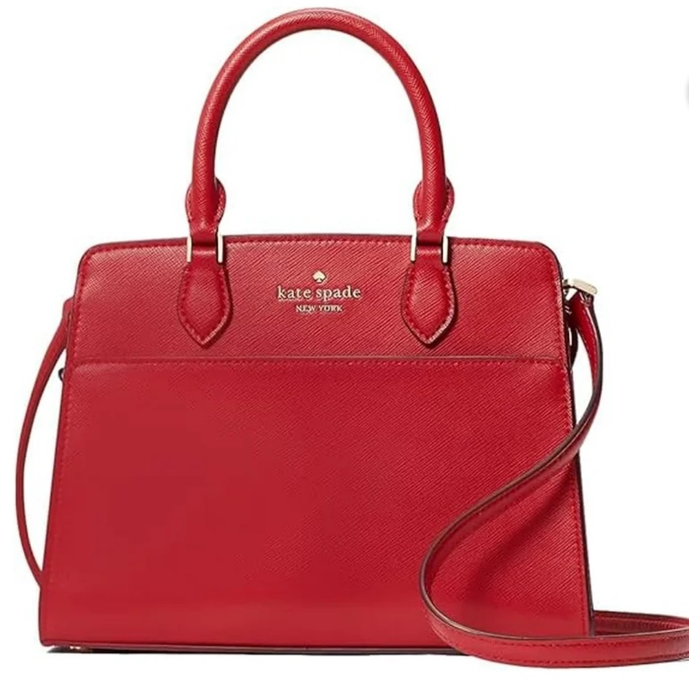 red kate spade shoulder bag and matching wallet